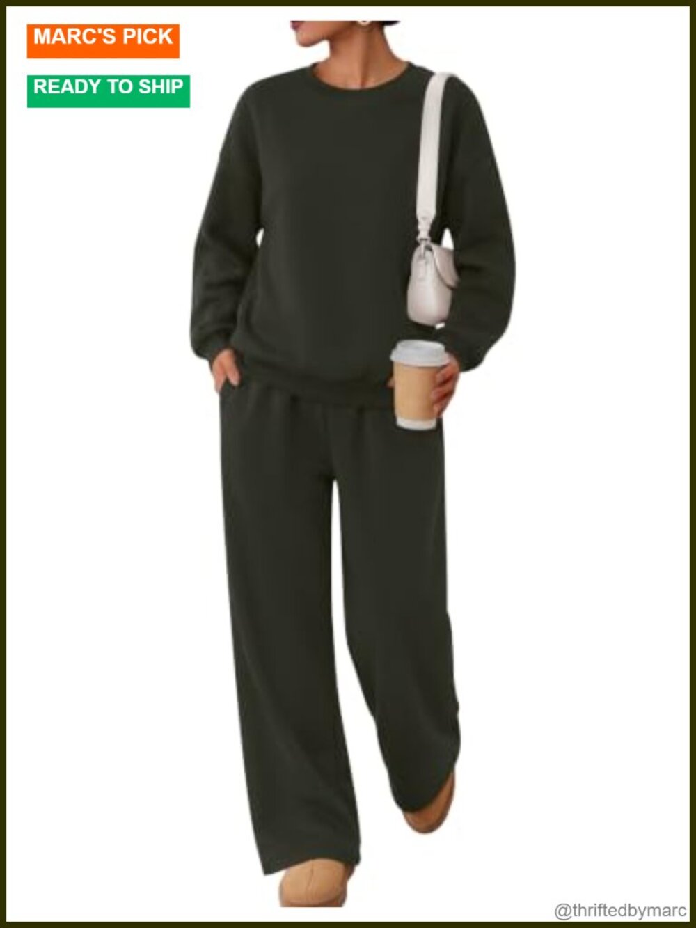 Matching Sweatsuit Set Women Lounge Outfit 2 Piece Fleece Lining